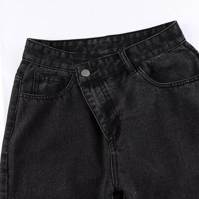 Roxi Gray Jeans ? Y2K Summer & 90s Grunge Fashion - Perfect for Retro, Club, and Party Outfits