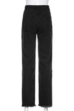 Roxi Gray Jeans ? Y2K Summer & 90s Grunge Fashion - Perfect for Retro, Club, and Party Outfits