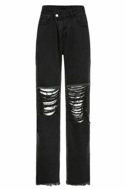 Roxi Gray Jeans ? Y2K Summer & 90s Grunge Fashion - Perfect for Retro, Club, and Party Outfits