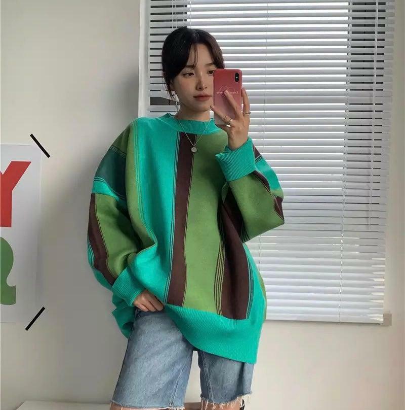 Roxi Green Sweater - Y2K Summer & 90s Grunge Fashion, Retro Y2K Outfits, Pastel Goth Style