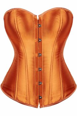 Royal Orange Gothic Y2K Overbust Corset - Perfect for 90s Grunge, Retro, and Summer Party Outfits