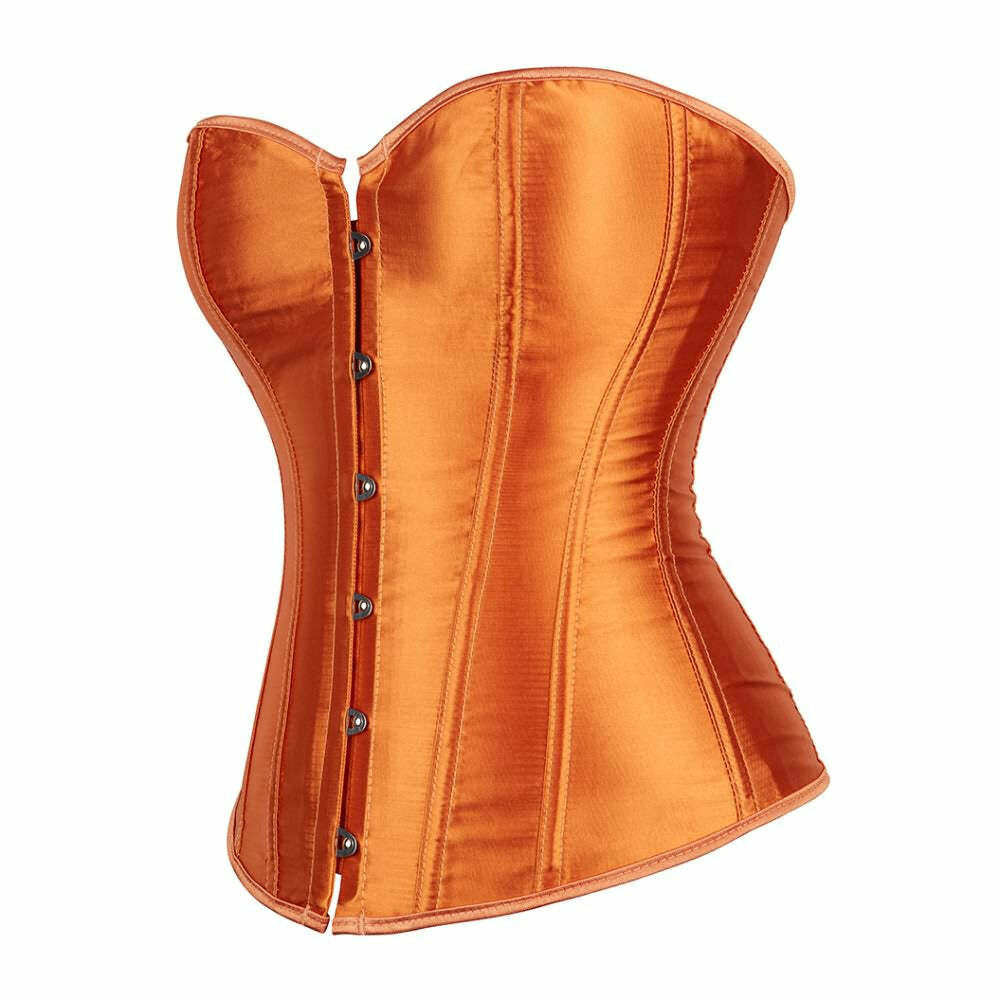 Royal Orange Gothic Y2K Overbust Corset - Perfect for 90s Grunge, Retro, and Summer Party Outfits