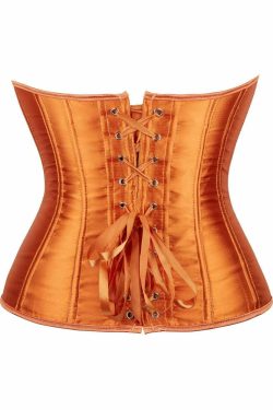 Royal Orange Gothic Y2K Overbust Corset - Perfect for 90s Grunge, Retro, and Summer Party Outfits
