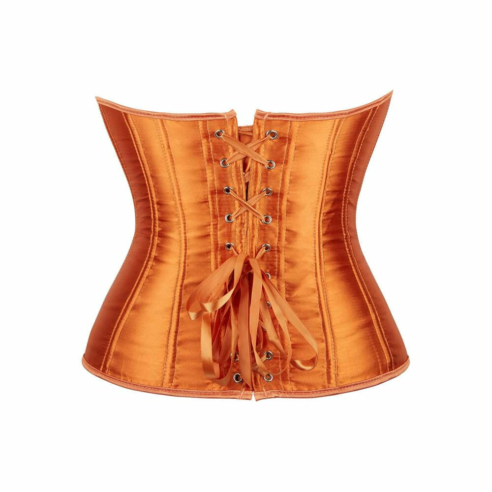 Royal Orange Gothic Y2K Overbust Corset - Perfect for 90s Grunge, Retro, and Summer Party Outfits