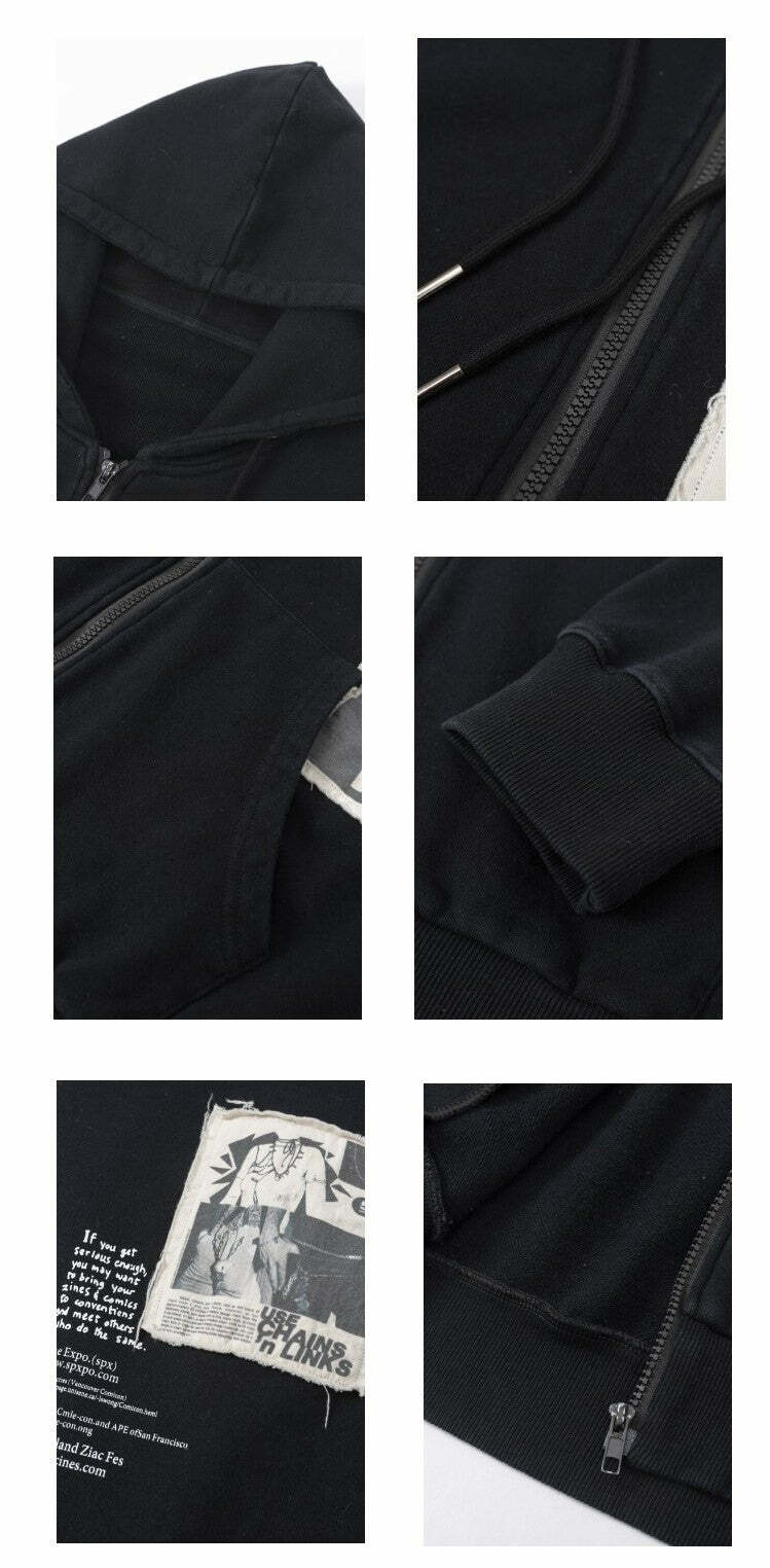 RPB 'Memories' Zip-Up Jacket - Y2K & 90s Grunge Fashion, Retro Summer & Party Outfits