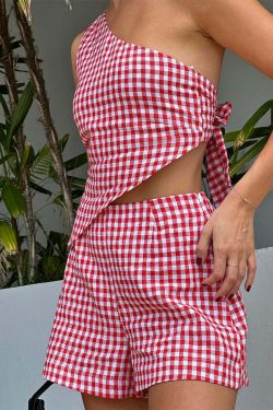 Rylen Plaid Shorts Set - Y2K Summer Grunge Outfit, 90s Fashion, Retro Style, Y2K Club Look