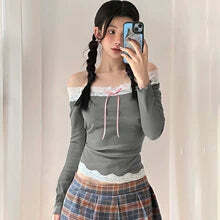 Ryliegh Off Shoulder Top - Y2K Summer Grunge, 90s Retro, Pastel Goth, Y2K Party & Club Out