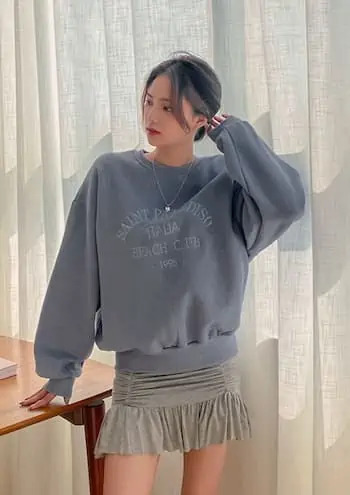 Saint Paradiso Embroidered Sweatshirt - Y2K Grunge, 90s Retro, Summer Outfits, Pastel Goth Style