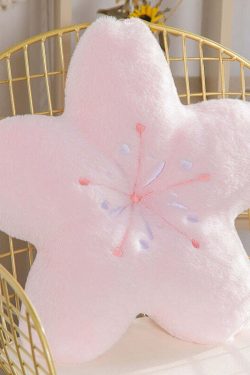 Sakura Pink Cherry Blossom Pillow - Y2K Summer, 90s Grunge, Retro Pastel Goth, Y2K Popstar Decor