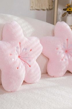 Sakura Pink Cherry Blossom Pillow - Y2K Summer, 90s Grunge, Retro Pastel Goth, Y2K Popstar Decor