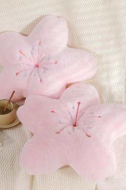 Sakura Pink Cherry Blossom Pillow - Y2K Summer, 90s Grunge, Retro Pastel Goth, Y2K Popstar Decor