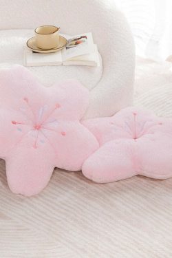 Sakura Pink Cherry Blossom Pillow - Y2K Summer, 90s Grunge, Retro Pastel Goth, Y2K Popstar Decor
