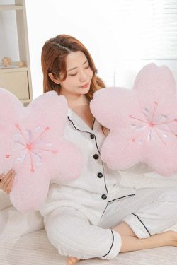 Sakura Pink Cherry Blossom Pillow - Y2K Summer, 90s Grunge, Retro Pastel Goth, Y2K Popstar Decor
