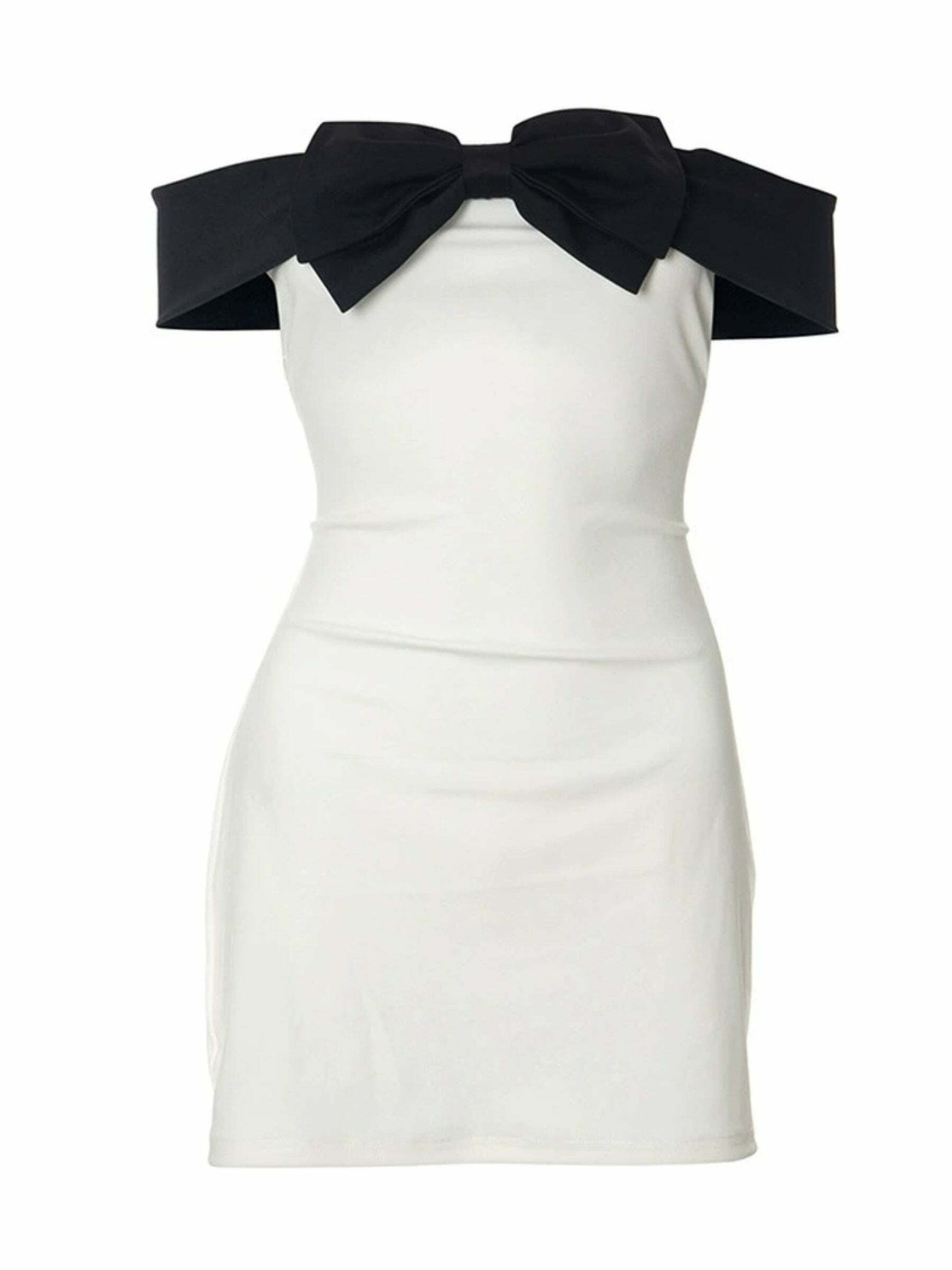 Samyah Bow Neck Mini Dress - Y2K Summer Outfit, 90s Fashion, Grunge, Retro Style, Y2K Party Look