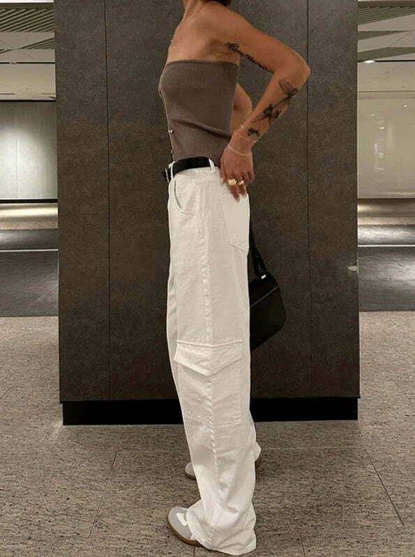 Sanai Straight Pants - Y2K Summer Grunge, 90s Retro, Pastel Goth, Y2K Club & Party Outfits