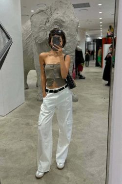 Sanai Straight Pants - Y2K Summer Grunge, 90s Retro, Pastel Goth, Y2K Club & Party Outfits