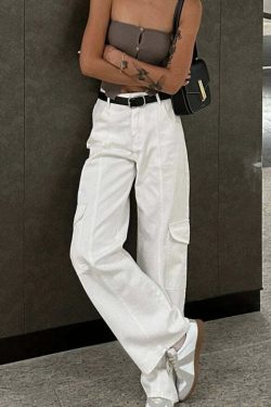 Sanai Straight Pants - Y2K Summer Grunge, 90s Retro, Pastel Goth, Y2K Club & Party Outfits