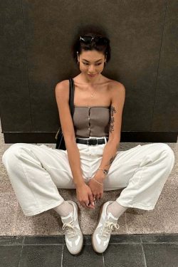 Sanai Straight Pants - Y2K Summer Grunge, 90s Retro, Pastel Goth, Y2K Club & Party Outfits