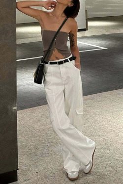 Sanai Straight Pants - Y2K Summer Grunge, 90s Retro, Pastel Goth, Y2K Club & Party Outfits