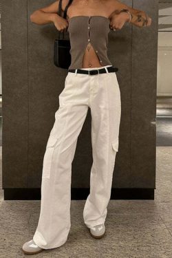 Sanai Straight Pants - Y2K Summer Grunge, 90s Retro, Pastel Goth, Y2K Club & Party Outfits