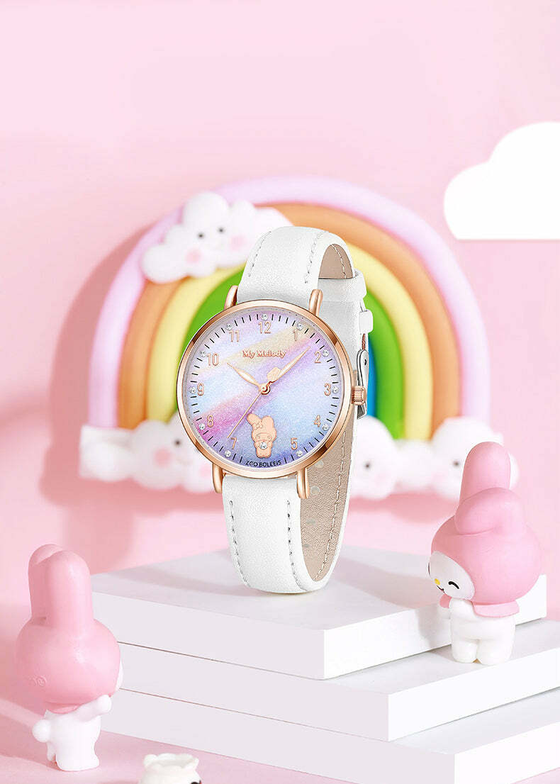 Sanrio Characters Leather Wrist Watches - Y2K Grunge, 90s Retro, Pastel Goth, Y2K Popstar Style