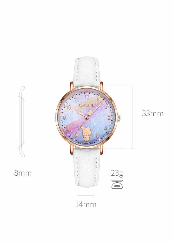 Sanrio Characters Leather Wrist Watches - Y2K Grunge, 90s Retro, Pastel Goth, Y2K Popstar Style
