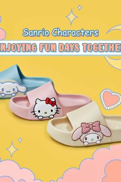 Sanrio Friends Fresh Home Slippers - Y2K Summer, 90s Fashion, Grunge, Retro Style, Pastel Goth