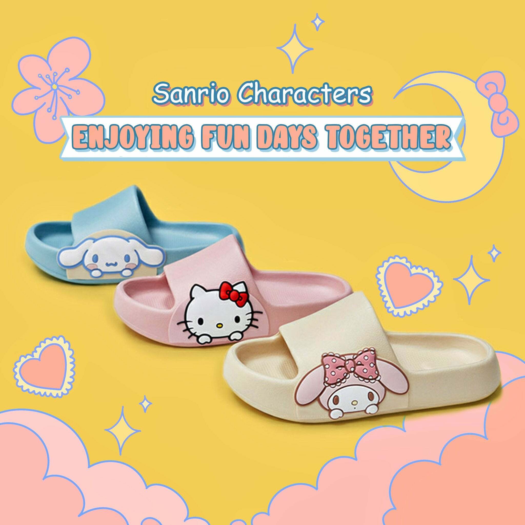 Sanrio Friends Fresh Home Slippers - Y2K Summer, 90s Fashion, Grunge, Retro Style, Pastel Goth