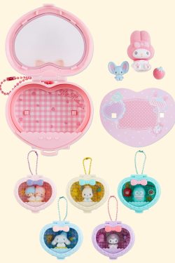 Sanrio Heart Attack Compact Mirror Keychain - Y2K Grunge, 90s Retro, Pastel Goth Fashion Accessory