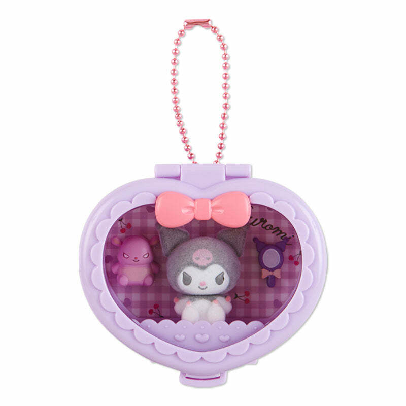 Sanrio Heart Attack Compact Mirror Keychain - Y2K Grunge, 90s Retro, Pastel Goth Fashion Accessory