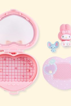 Sanrio Heart Attack Compact Mirror Keychain - Y2K Grunge, 90s Retro, Pastel Goth Fashion Accessory