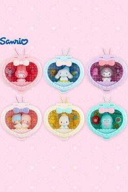 Sanrio Heart Attack Compact Mirror Keychain - Y2K Grunge, 90s Retro, Pastel Goth Fashion Accessory