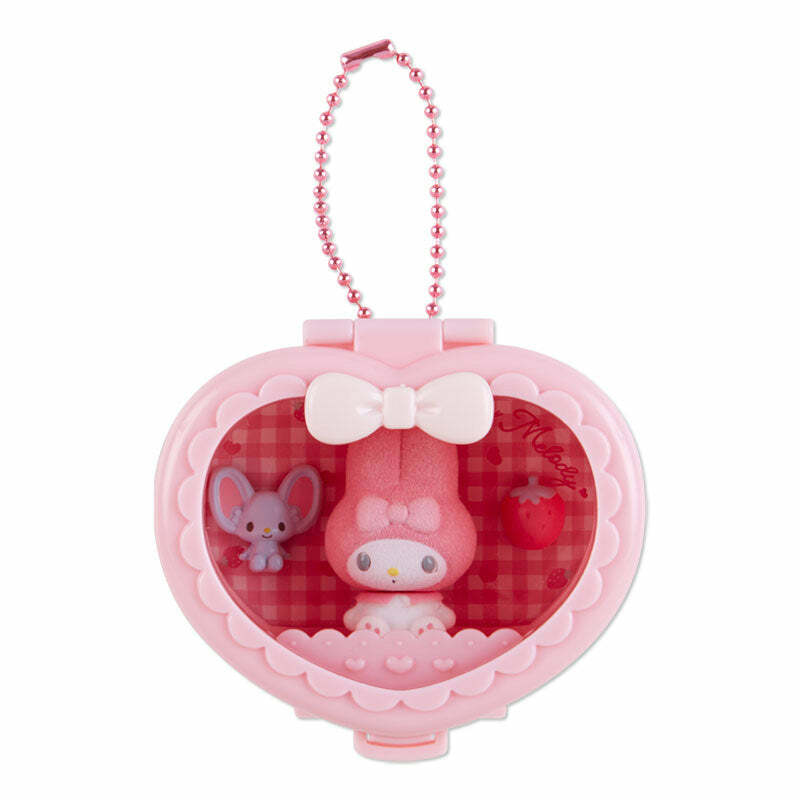 Sanrio Heart Attack Compact Mirror Keychain - Y2K Grunge, 90s Retro, Pastel Goth Fashion Accessory