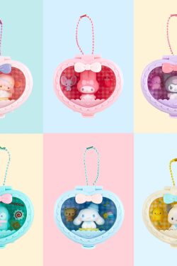 Sanrio Heart Attack Compact Mirror Keychain - Y2K Grunge, 90s Retro, Pastel Goth Fashion Accessory