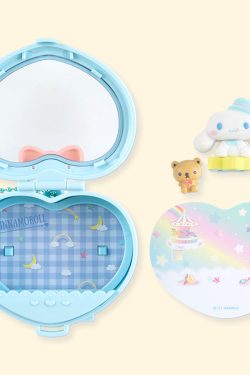 Sanrio Heart Attack Compact Mirror Keychain - Y2K Grunge, 90s Retro, Pastel Goth Fashion Accessory