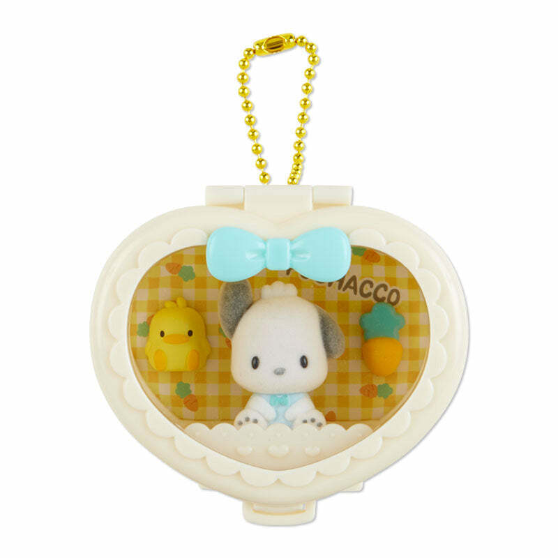Sanrio Heart Attack Compact Mirror Keychain - Y2K Grunge, 90s Retro, Pastel Goth Fashion Accessory