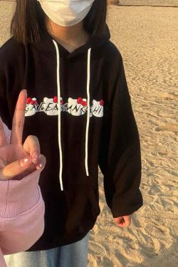 Sanriocore Flustered Kitty Hoodie Kawaii - Y2K Grunge, 90s Fashion, Retro Summer Outfit