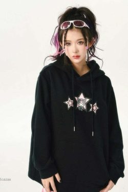Sanriocore Kuromi Little Devil Hoodie Sweatshirt - Y2K Grunge, 90s Fashion, Retro Goth Style