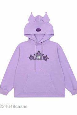 Sanriocore Kuromi Little Devil Hoodie Sweatshirt - Y2K Grunge, 90s Fashion, Retro Goth Style
