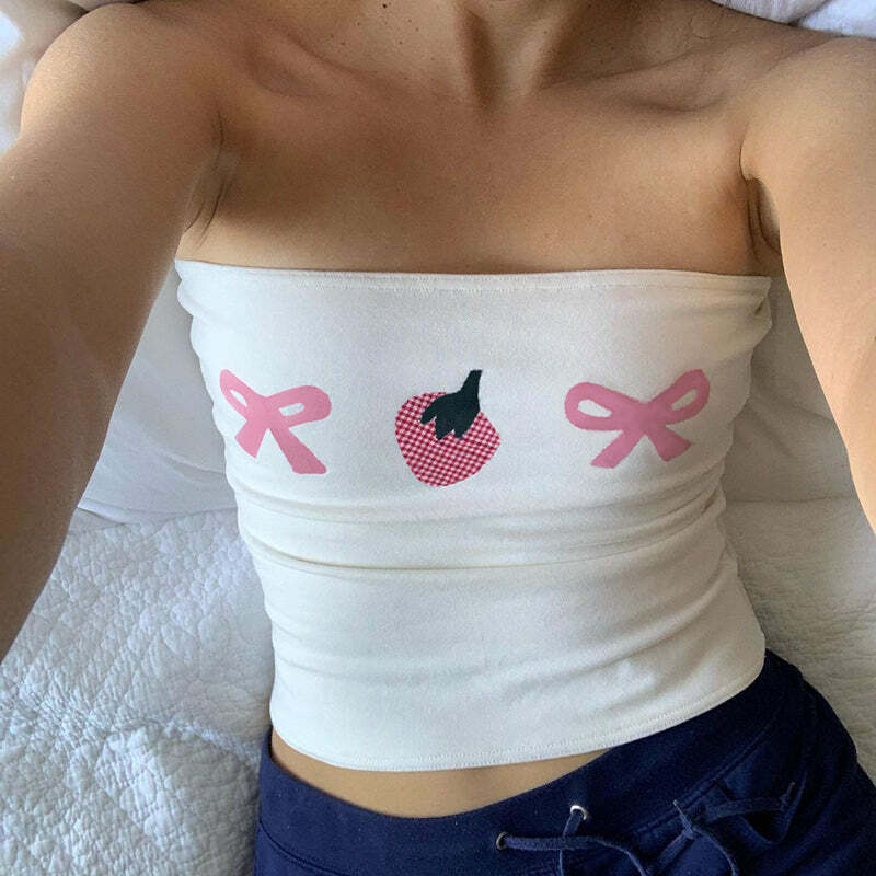 Saphira Strapless Top - Y2K Summer, 90s Grunge, Retro, Pastel Goth, Y2K Party & Club
