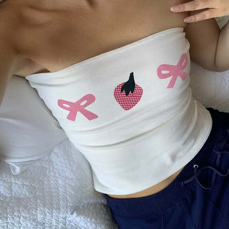 Saphira Strapless Top - Y2K Summer, 90s Grunge, Retro, Pastel Goth, Y2K Party & Club