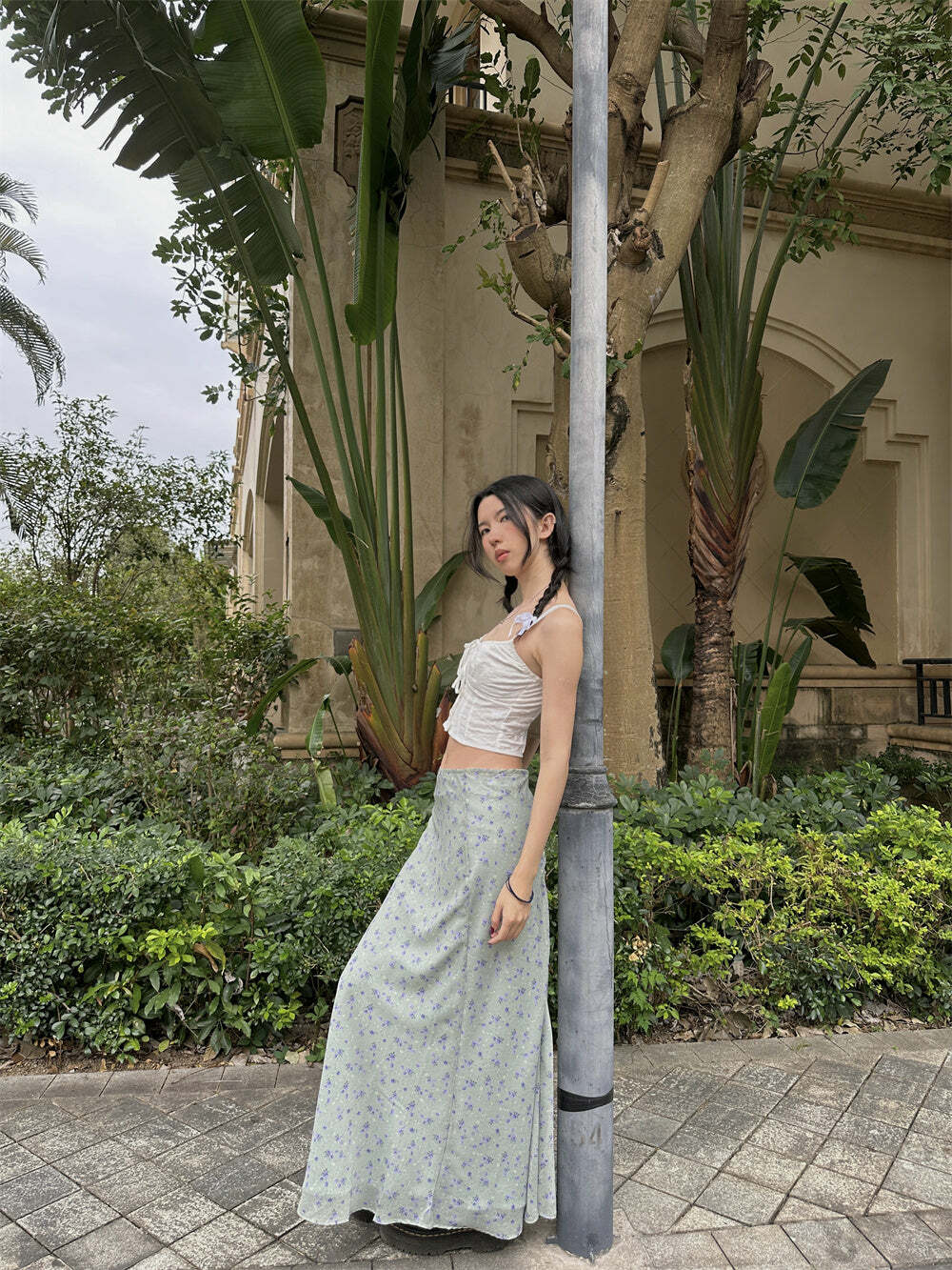 Sapphira Floral Maxi Skirt - Y2K Summer, 90s Grunge, Retro Style, Pastel Goth, Y2K