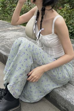 Sapphira Floral Maxi Skirt - Y2K Summer, 90s Grunge, Retro Style, Pastel Goth, Y2K