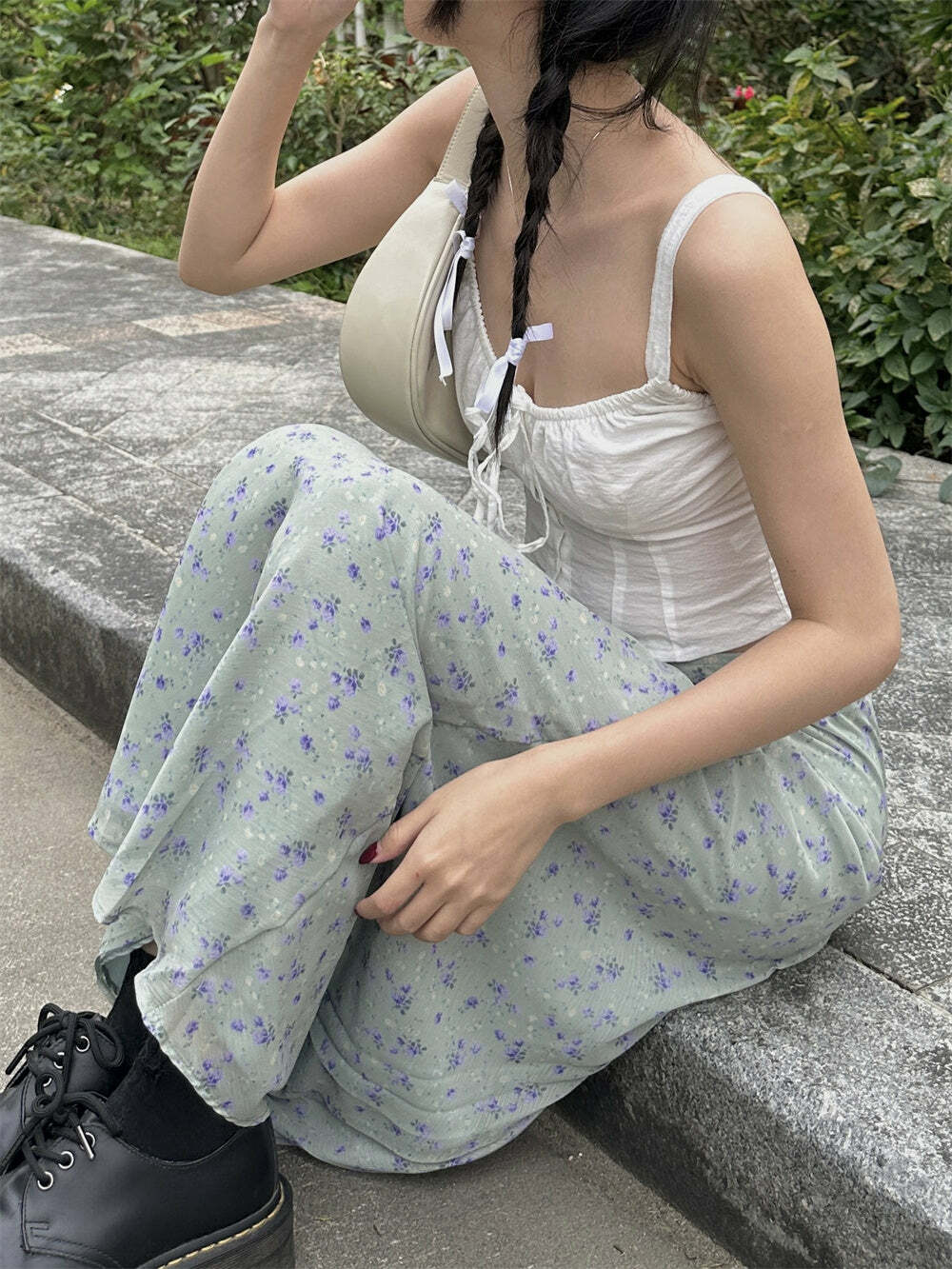 Sapphira Floral Maxi Skirt - Y2K Summer, 90s Grunge, Retro Style, Pastel Goth, Y2K