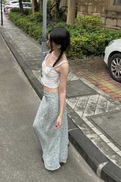 Sapphira Floral Maxi Skirt - Y2K Summer, 90s Grunge, Retro Style, Pastel Goth, Y2K
