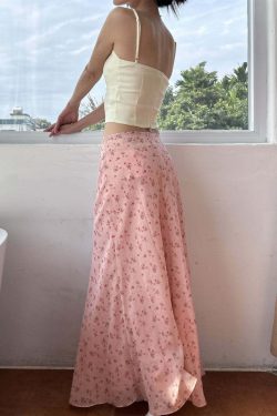 Sapphira Floral Maxi Skirt - Y2K Summer, 90s Grunge, Retro Style, Pastel Goth, Y2K
