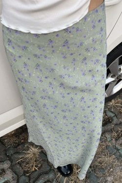 Sapphira Floral Maxi Skirt - Y2K Summer, 90s Grunge, Retro Style, Pastel Goth, Y2K