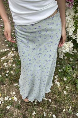 Sapphira Floral Maxi Skirt - Y2K Summer, 90s Grunge, Retro Style, Pastel Goth, Y2K