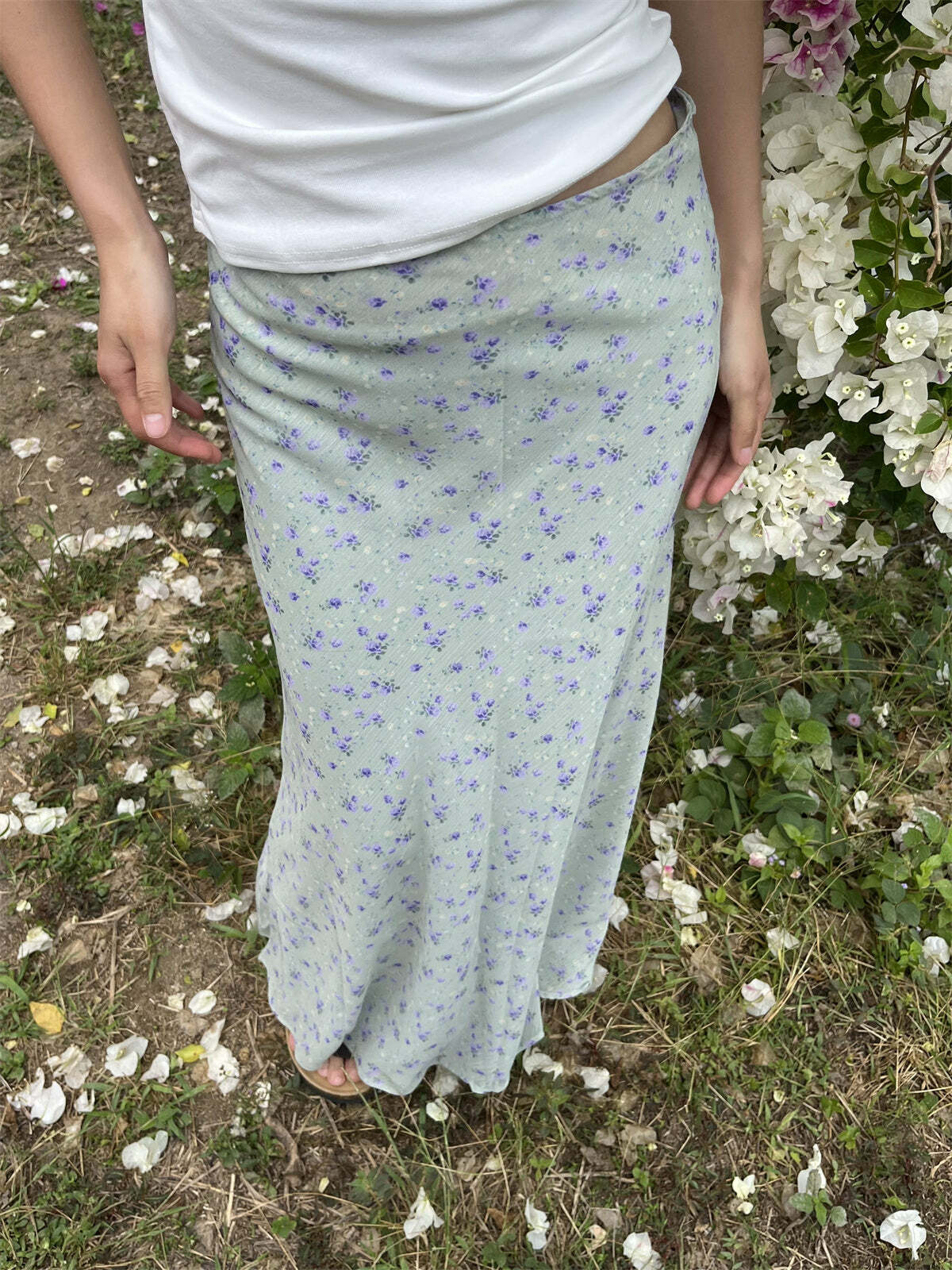 Sapphira Floral Maxi Skirt - Y2K Summer, 90s Grunge, Retro Style, Pastel Goth, Y2K