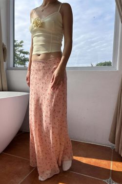 Sapphira Floral Maxi Skirt - Y2K Summer, 90s Grunge, Retro Style, Pastel Goth, Y2K